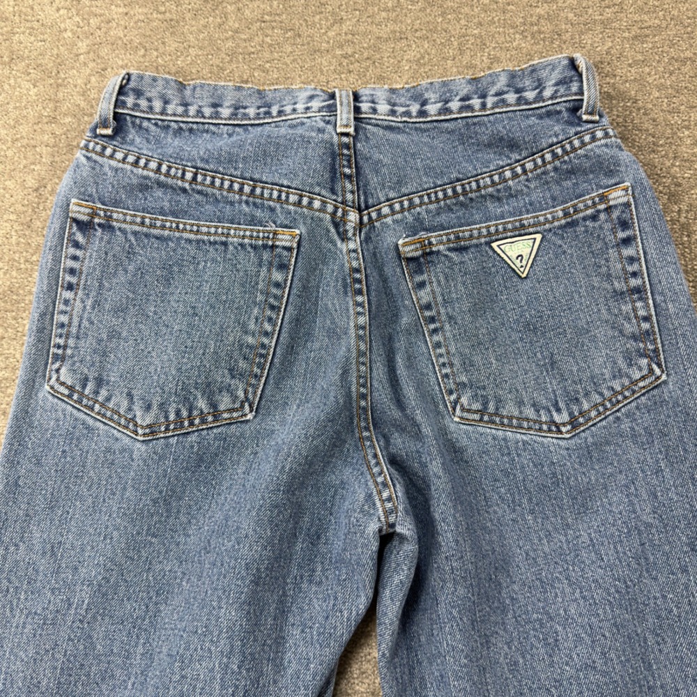 Guess Jeans Straight Leg Pants Womens 29x32 Blue Vintage High Rise Made In USA - Picture 7 of 13